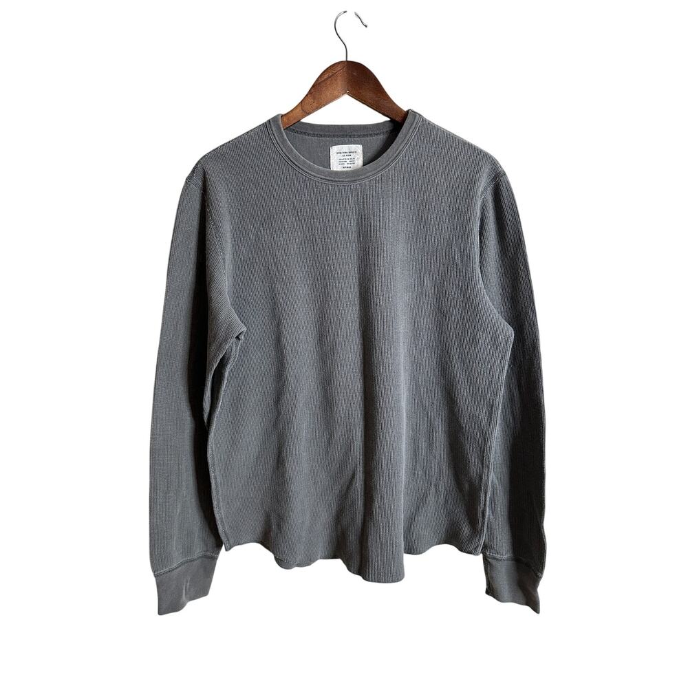 Buck Mason Vintage Thermal Surplus Tee Long Sleeve Gray Mens Medium
